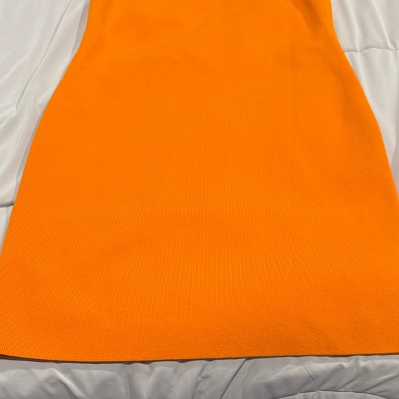 Express Brand Vibrant Orange Body Contour Halter Dress Size M - Picture 4 of 6